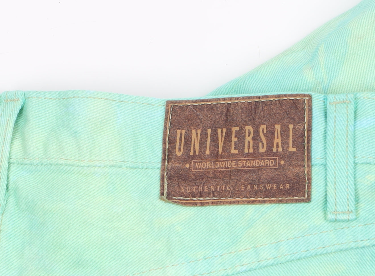 Universal Womens Green Mom Jeans Size 16 High Rise Cotton Denim