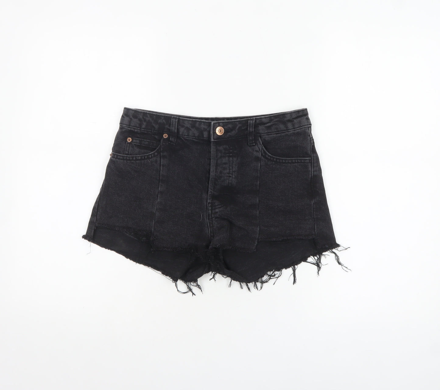 H&M Divided Women's Black Denim Cut-Off Shorts Size 8