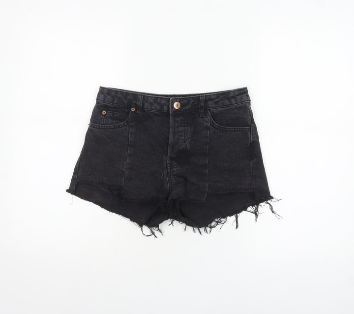 H&M Divided Women's Black Denim Cut-Off Shorts Size 8