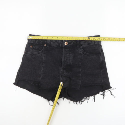 H&M Divided Women's Black Denim Cut-Off Shorts Size 8