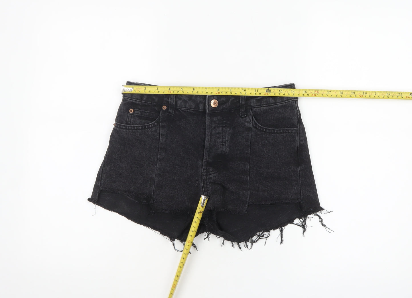 H&M Divided Women's Black Denim Cut-Off Shorts Size 8