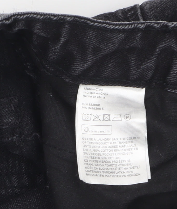 H&M Divided Women's Black Denim Cut-Off Shorts Size 8