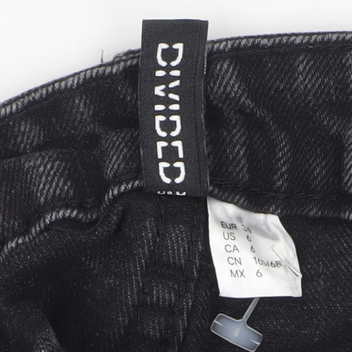 H&M Divided Women's Black Denim Cut-Off Shorts Size 8