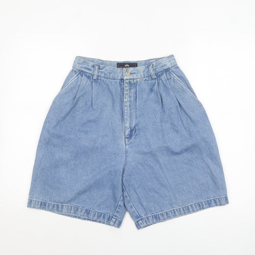 British Khaki Women's Blue Size 8 High Rise Denim Chino Shorts