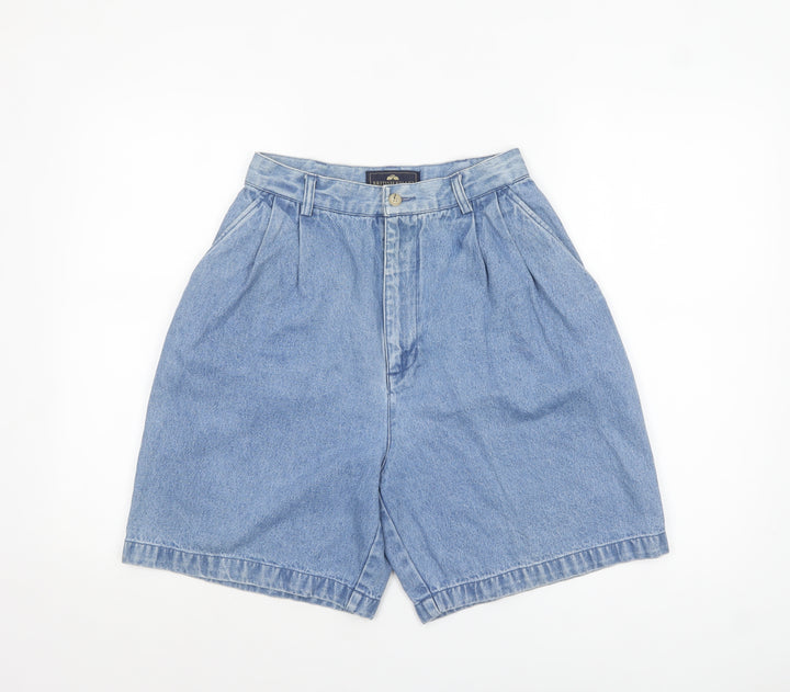 British Khaki Women's Blue Size 8 High Rise Denim Chino Shorts