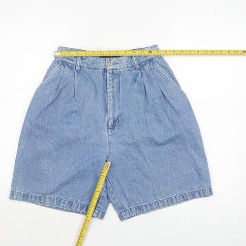 British Khaki Women's Blue Size 8 High Rise Denim Chino Shorts