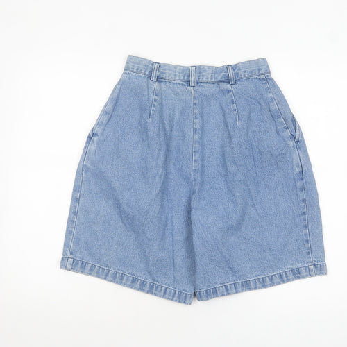 British Khaki Women's Blue Size 8 High Rise Denim Chino Shorts