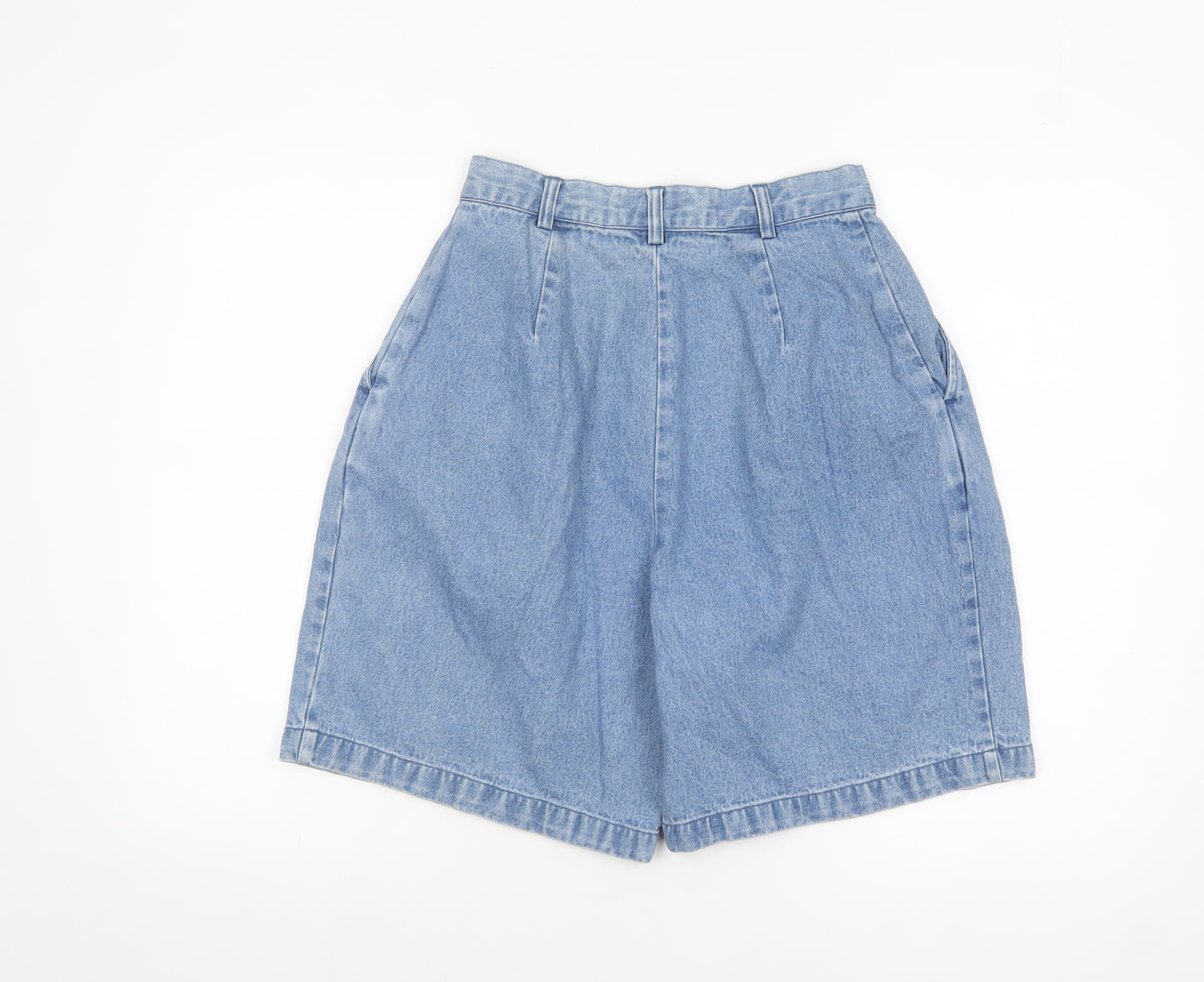 British Khaki Women's Blue Size 8 High Rise Denim Chino Shorts