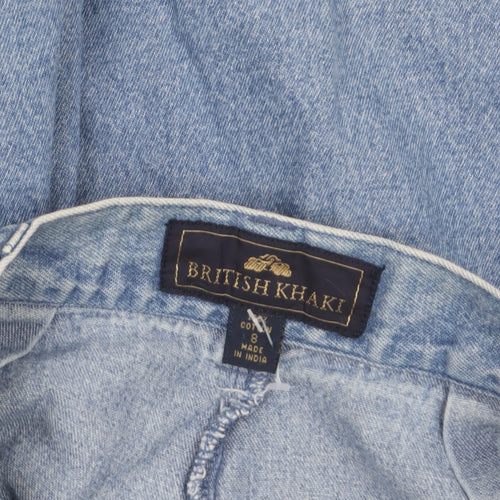 British Khaki Women's Blue Size 8 High Rise Denim Chino Shorts
