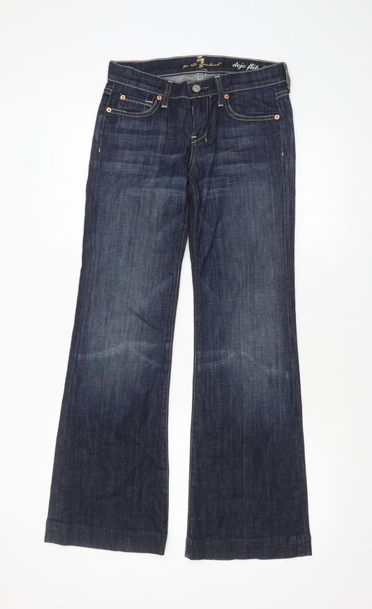 7 For All Mankind Women’s Blue Bootcut Dojo Jeans Size 25 Slim Fit