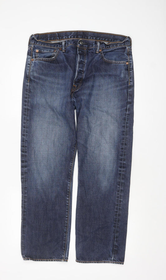 Levi's Men Blue 501 Straight Regular Fit Denim Jeans W36 L30