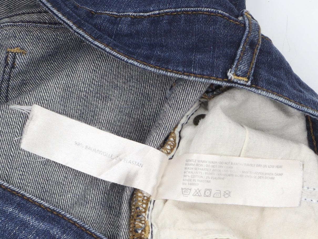 FatFace Womens Blue Capri Jeans Size 12 Regular Denim Stretch