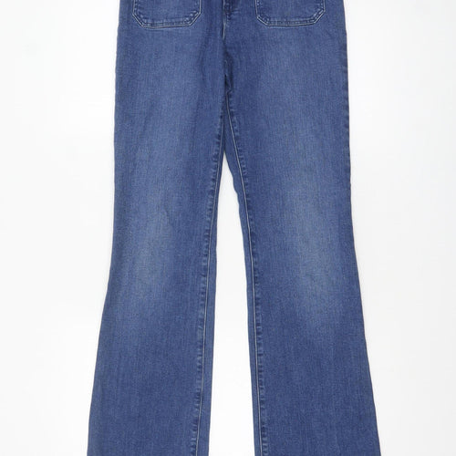 Wrangler Women's Blue Flared Jeans Size 10 Regular Mid Rise Denim
