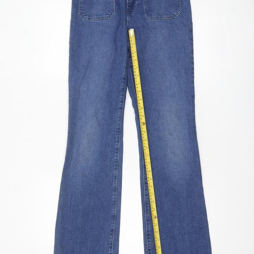 Wrangler Women's Blue Flared Jeans Size 10 Regular Mid Rise Denim