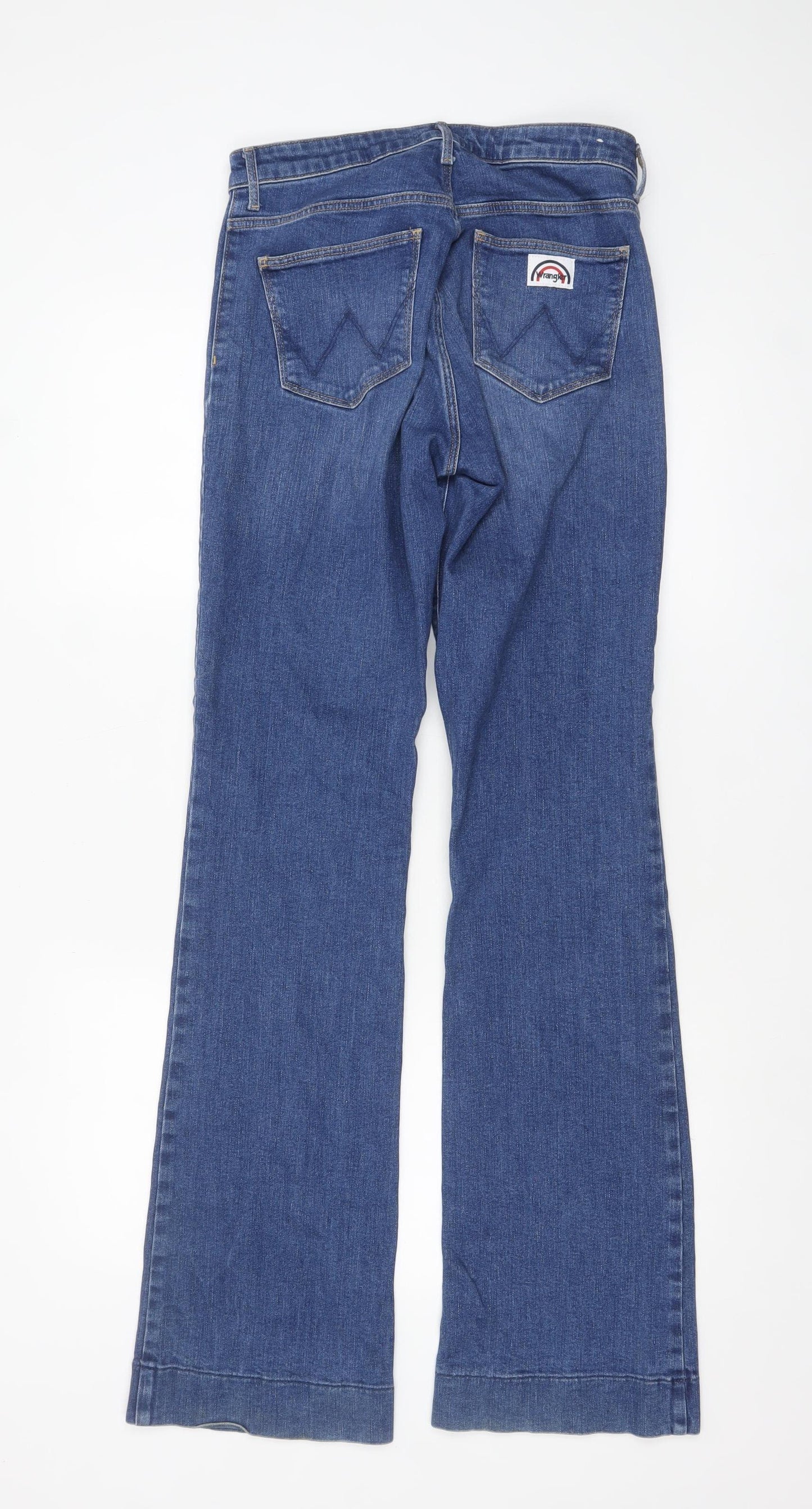 Wrangler Women's Blue Flared Jeans Size 10 Regular Mid Rise Denim