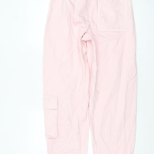ASOS Women’s Pink Paperbag Belted Denim Jeans Size 10 High Waist