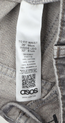 ASOS Women’s Grey Straight Leg High Rise Denim Jeans Size 8