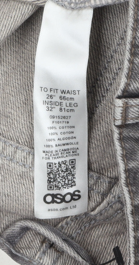 ASOS Women’s Grey Straight Leg High Rise Denim Jeans Size 8