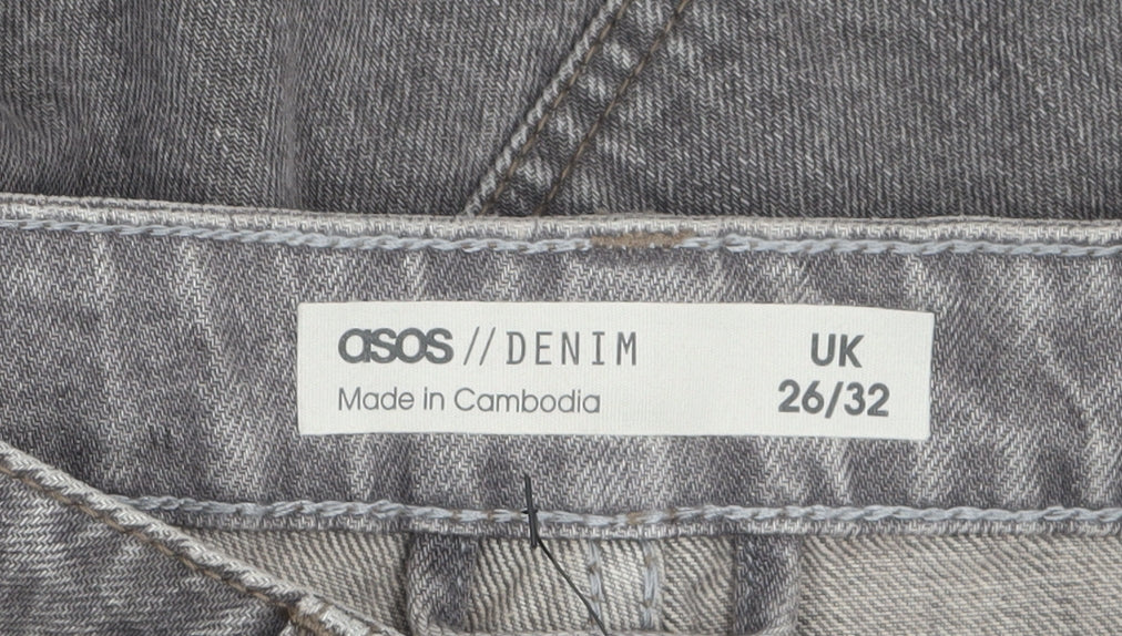 ASOS Women’s Grey Straight Leg High Rise Denim Jeans Size 8