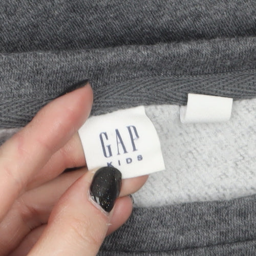 GAP Kids Girls Grey Sequin Donut Sweatshirt 14 Years Pullover Fleece