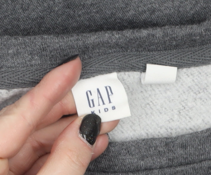 GAP Kids Girls Grey Sequin Donut Sweatshirt 14 Years Pullover Fleece