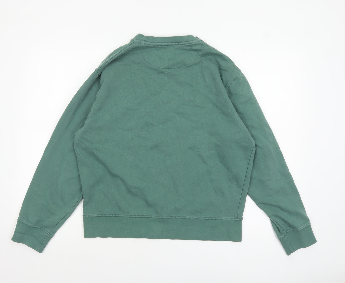 John Lewis Anyday Men’s Green Cotton Crew Neck Sweatshirt Size L