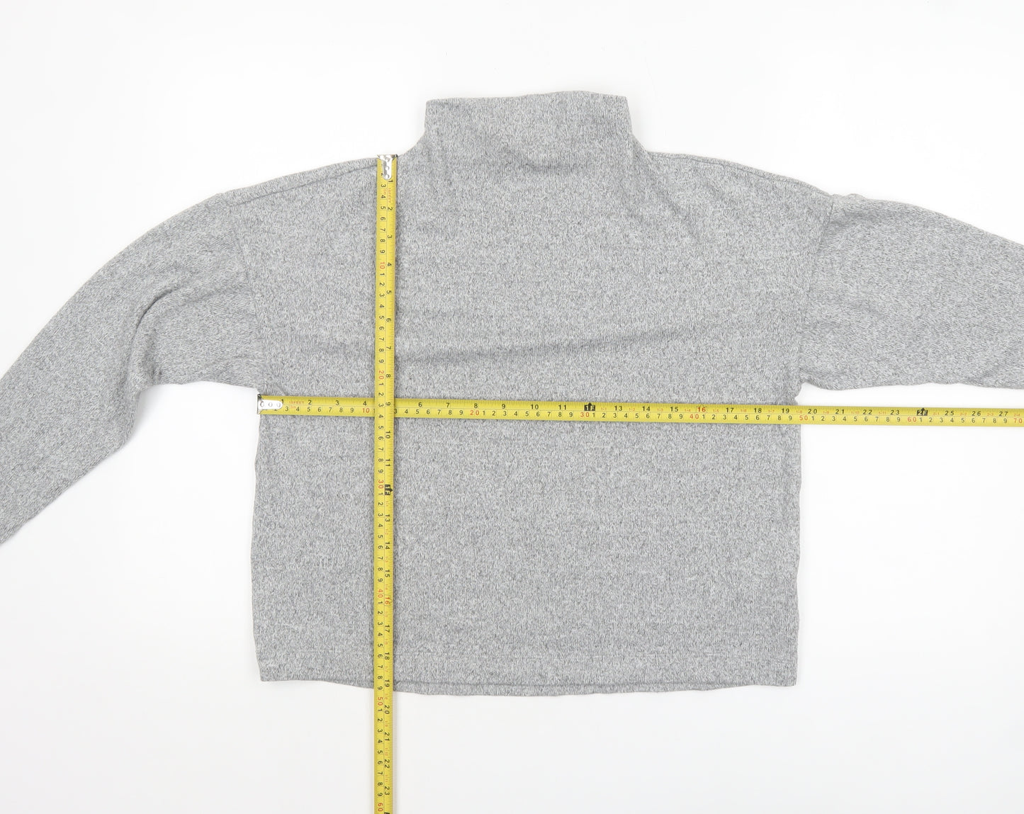 Uniqlo Women Grey Roll Neck Long Sleeve Knit Top Size S