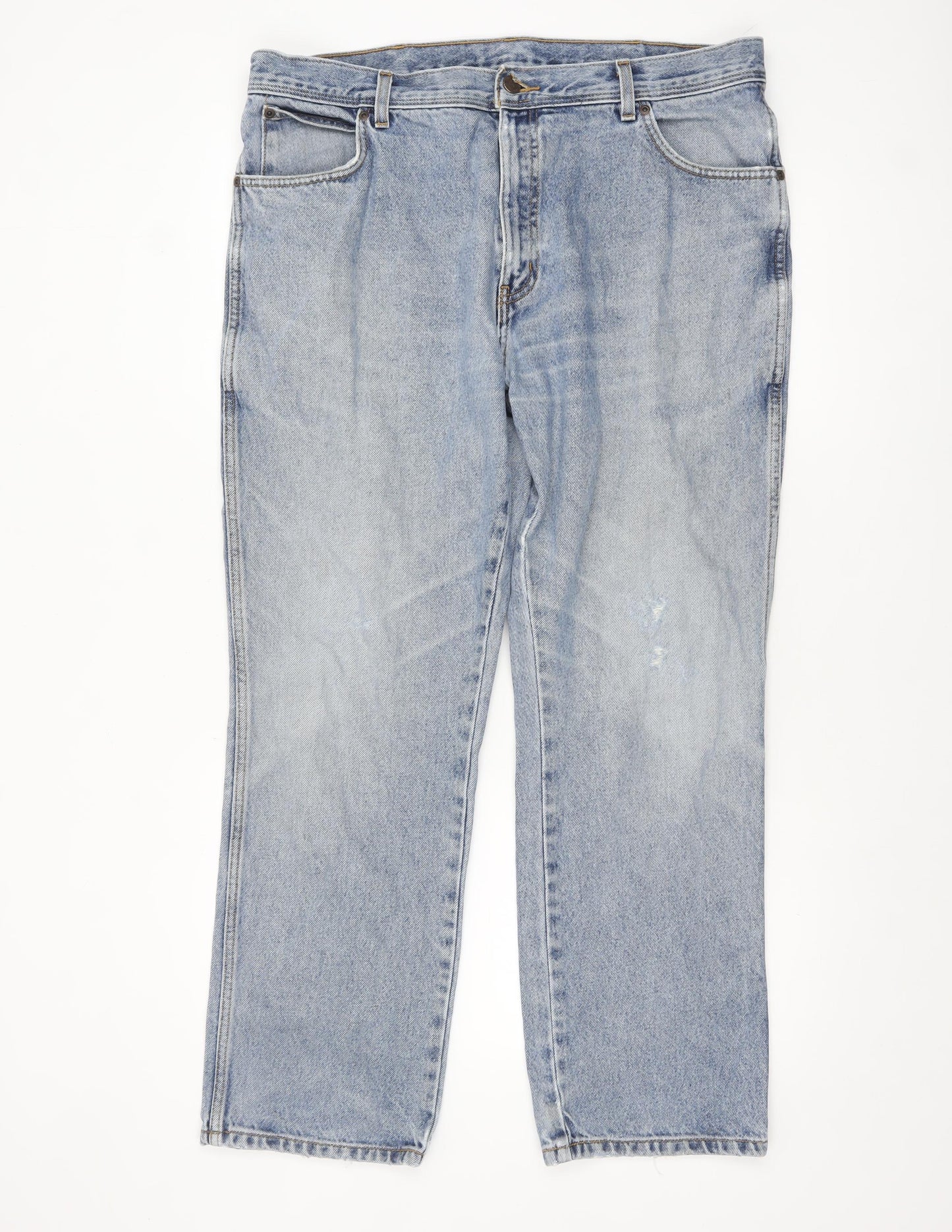 Wrangler Men's Blue Regular Fit Straight Leg Denim Jeans W38 L30