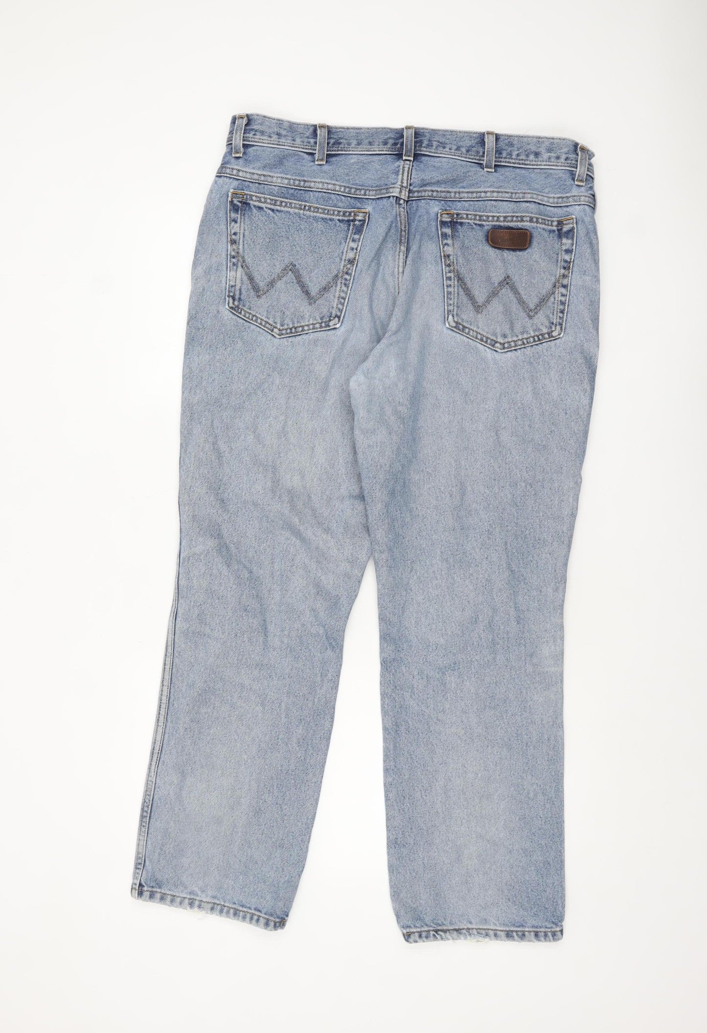 Wrangler Men's Blue Regular Fit Straight Leg Denim Jeans W38 L30