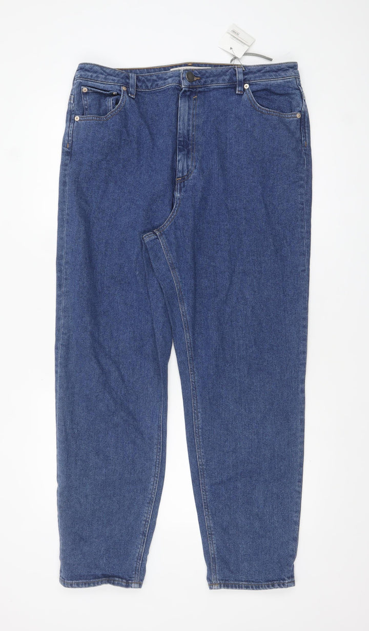 ASOS Women Blue Size 18 Regular Fit Straight Jeans