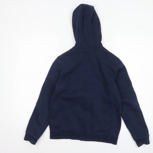 Adidas Boys Navy Blue Full Zip Hoodie 11-12 Years Cotton Blend