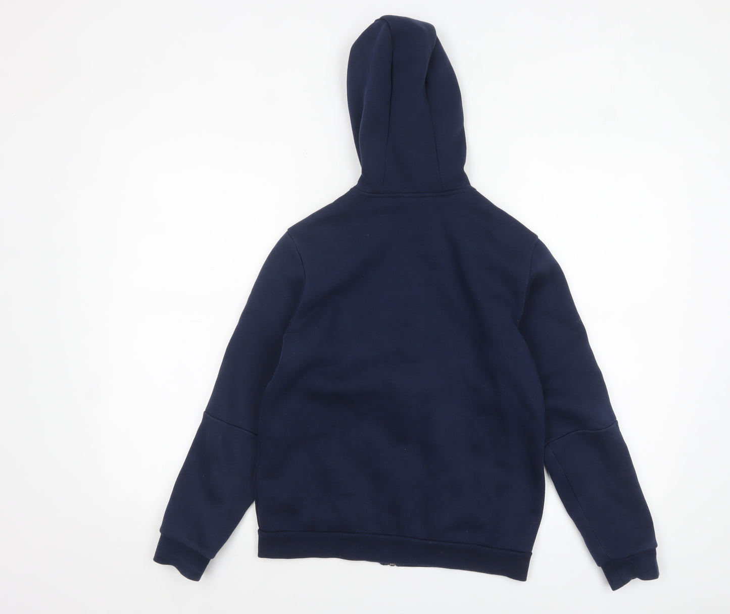 Adidas Boys Navy Blue Full Zip Hoodie 11-12 Years Cotton Blend