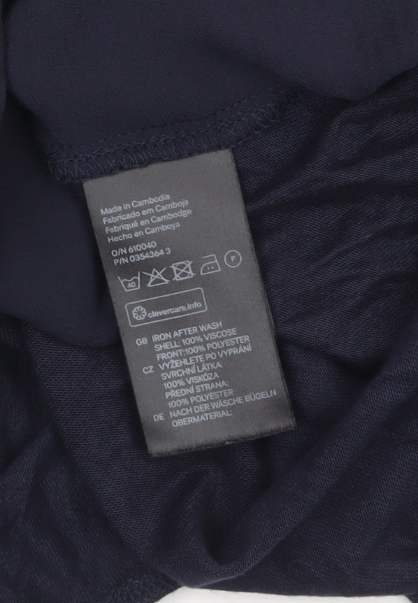 H&M Women's Blue V-Neck Long Sleeve Blouse Size 12