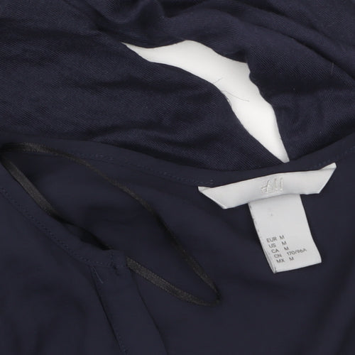 H&M Women's Blue V-Neck Long Sleeve Blouse Size 12