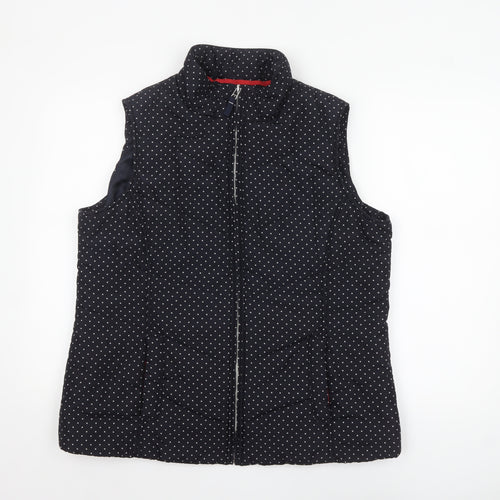 Marks and Spencer Per Una Women Black Polka Dot Puffer Waistcoat Size L