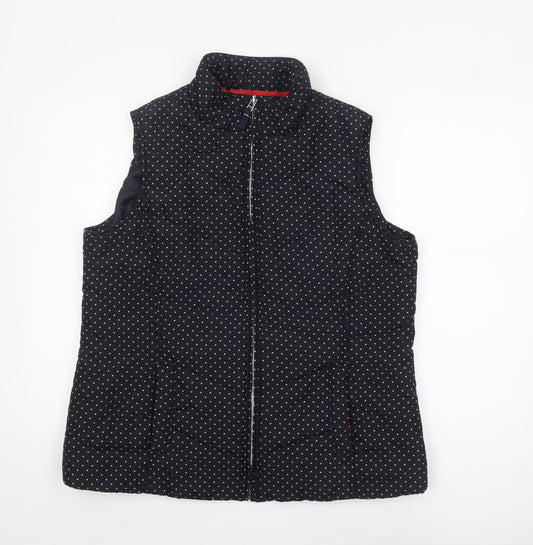 Marks and Spencer Per Una Women Black Polka Dot Puffer Waistcoat Size L