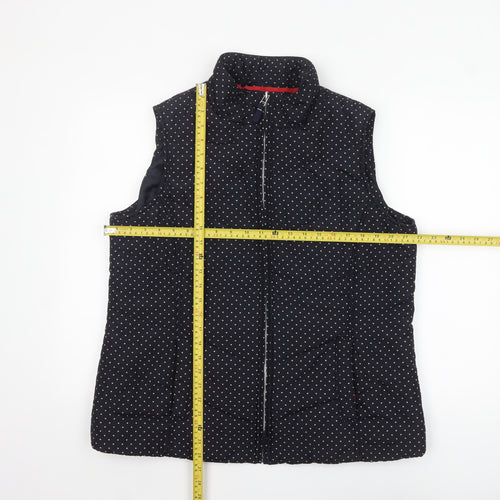 Marks and Spencer Per Una Women Black Polka Dot Puffer Waistcoat Size L