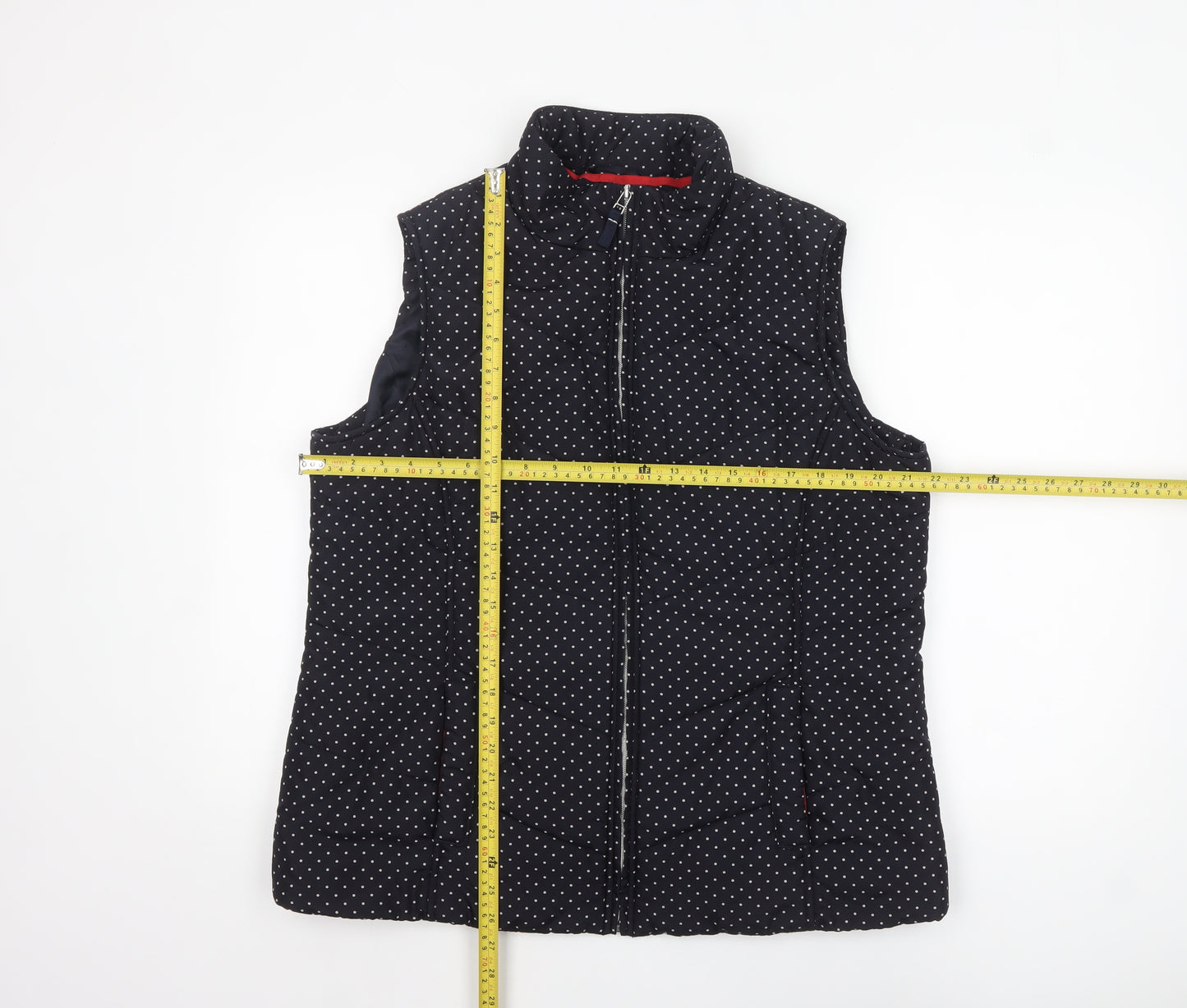 Marks and Spencer Per Una Women Black Polka Dot Puffer Waistcoat Size L
