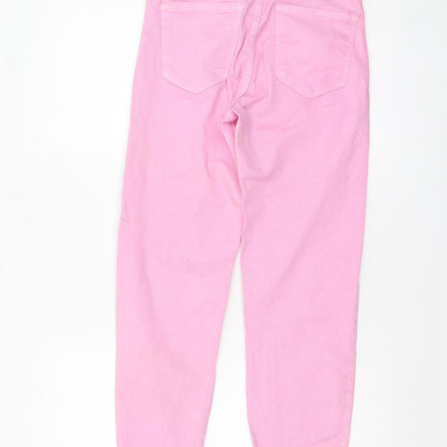 Stradivarius Women Pink Size 8 Regular Fit Straight Denim Jeans