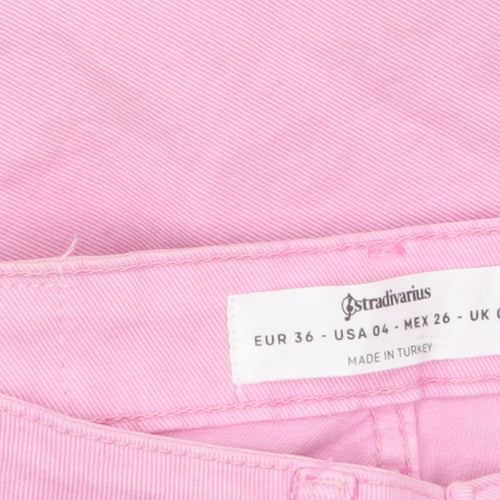 Stradivarius Women Pink Size 8 Regular Fit Straight Denim Jeans