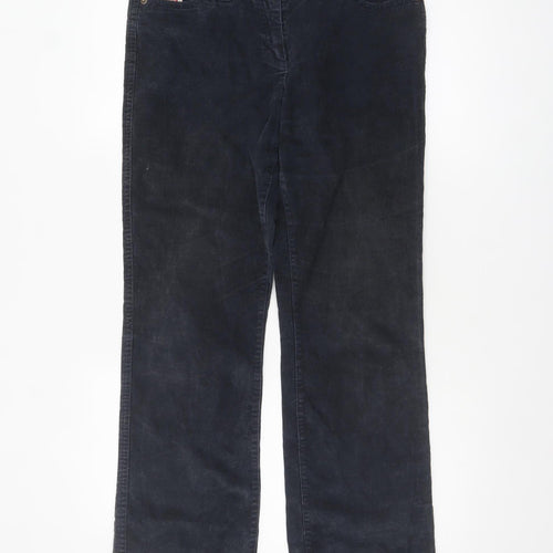 Joules Women Blue Corduroy Chino Trousers Size 12 Regular Fit