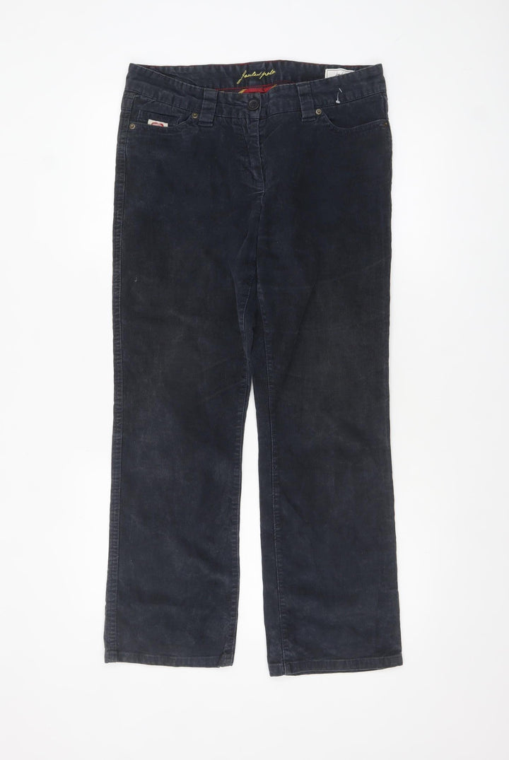 Joules Women Blue Corduroy Chino Trousers Size 12 Regular Fit