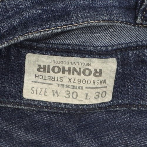 Diesel Men’s Blue Bootcut Regular Fit Stretch Jeans W30 L30