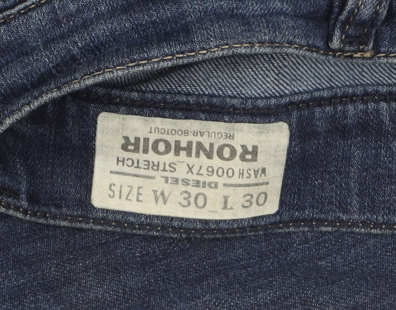 Diesel Men’s Blue Bootcut Regular Fit Stretch Jeans W30 L30