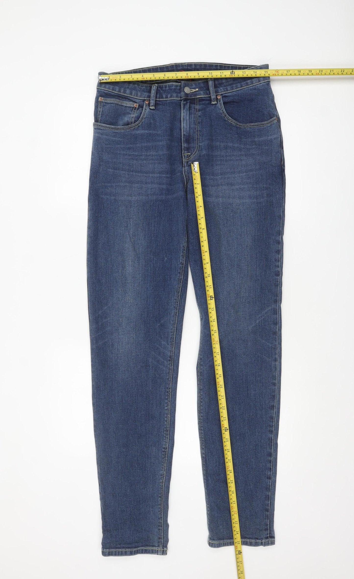 ASOS Men's Blue Slim Straight Denim Jeans 32W 36L Cotton Blend