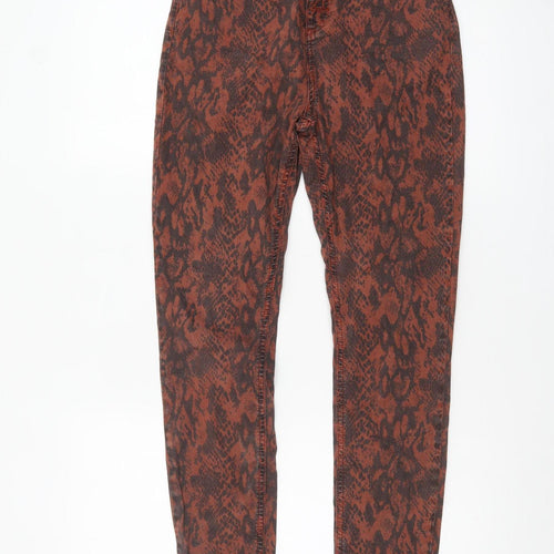 Mint Velvet Womens Brown Animal Print Skinny Trousers Size 8R