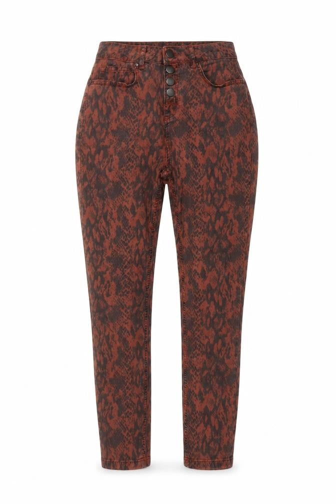 Mint Velvet Womens Brown Animal Print Skinny Trousers Size 8R