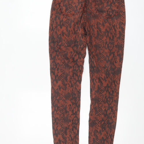 Mint Velvet Womens Brown Animal Print Skinny Trousers Size 8R