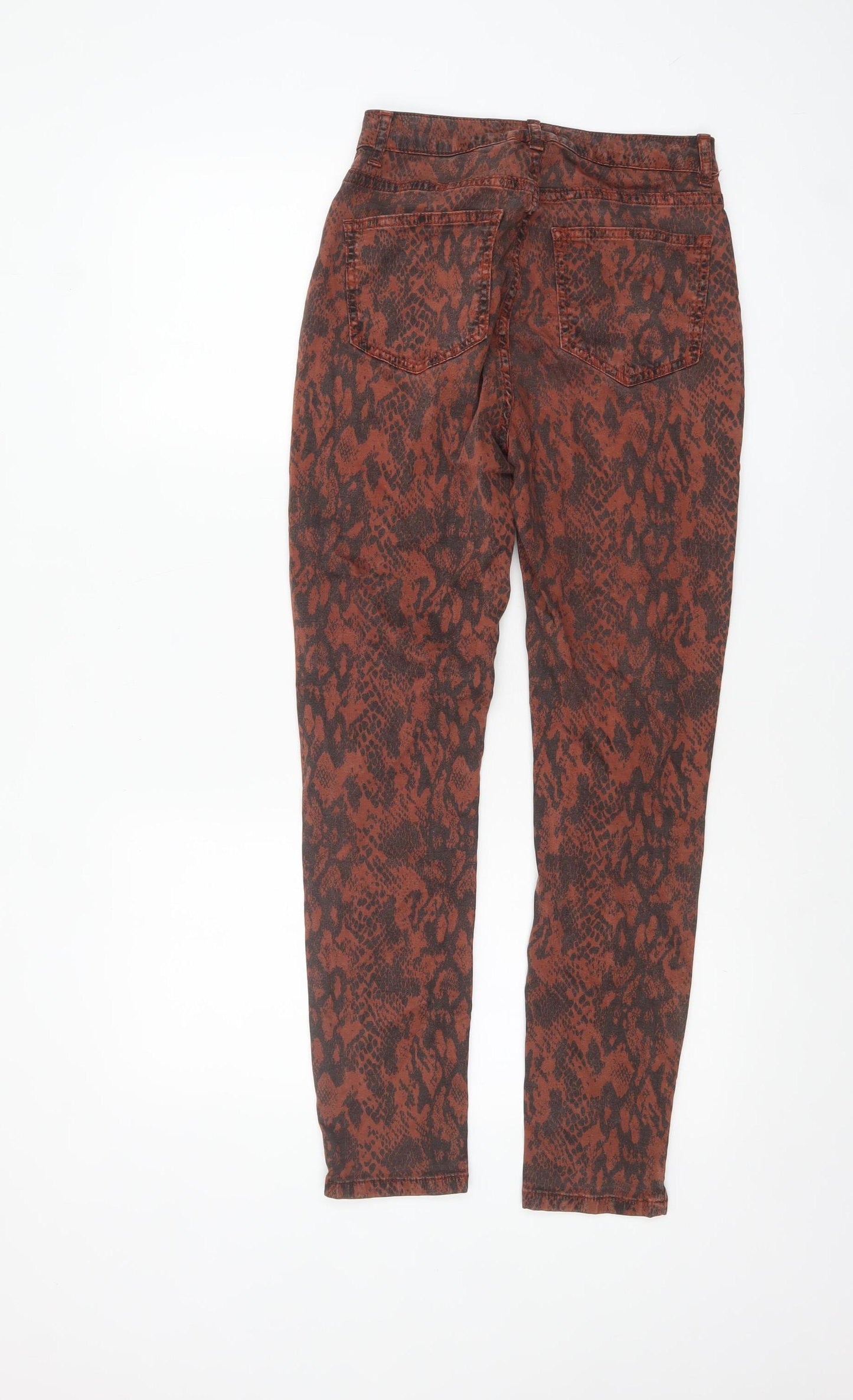 Mint Velvet Womens Brown Animal Print Skinny Trousers Size 8R