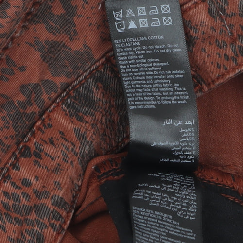 Mint Velvet Womens Brown Animal Print Skinny Trousers Size 8R